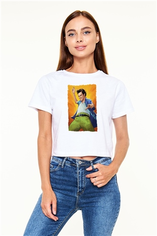 Ace Ventura Beyaz   Crop Top Tişört