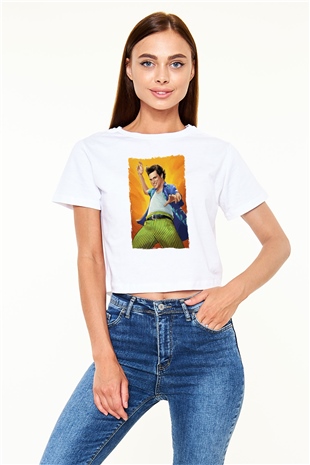 Ace Ventura Beyaz   Crop Top Tişört