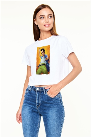 Ace Ventura Beyaz   Crop Top Tişört