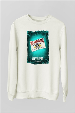 Ace Ventura Beyaz Unisex  Sweatshirt