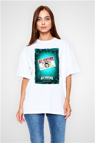 Ace Ventura Beyaz Oversize Tişört