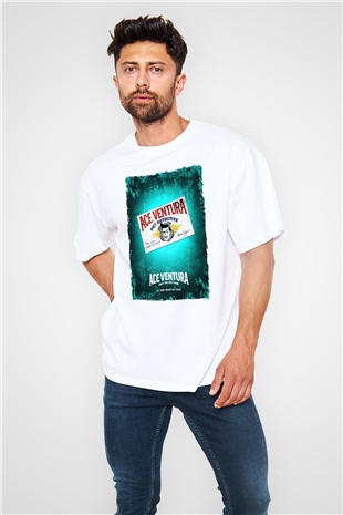 Ace Ventura Beyaz Oversize Tişört