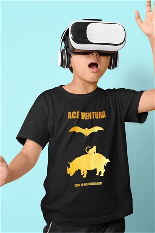 Ace Ventura Siyah Unisex  Çocuk Tişört
