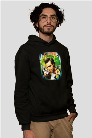 Ace Ventura Siyah Unisex Kapüşonlu Sweatshirt