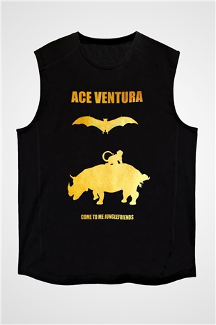 Ace Ventura Siyah Unisex  Kolsuz Tişört