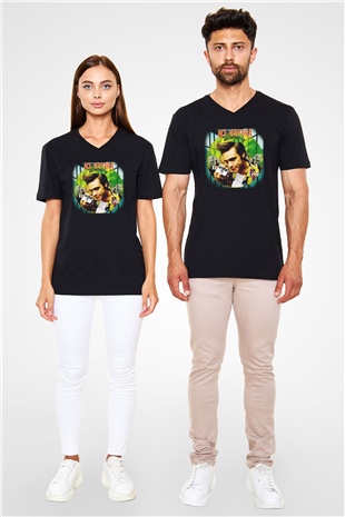 Ace Ventura Siyah Unisex V Yaka Tişört