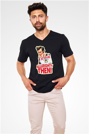 Ace Ventura Siyah Unisex V Yaka Tişört