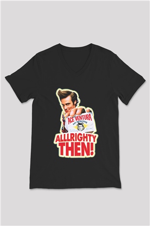 Ace Ventura Siyah Unisex V Yaka Tişört