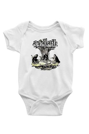 Acid Bath Baskılı Beyaz Unisex Bebek Body - Zıbın