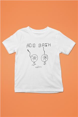 Acid Bath Baskılı Beyaz Unisex Beyaz Çocuk Tişört - Tshirt