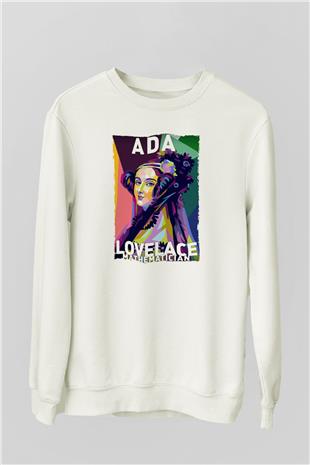 Ada Lovelace Baskılı Unisex Ekru Sweatshirt
