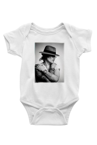 Adam Ant Baskılı Beyaz Unisex Bebek Body - Zıbın