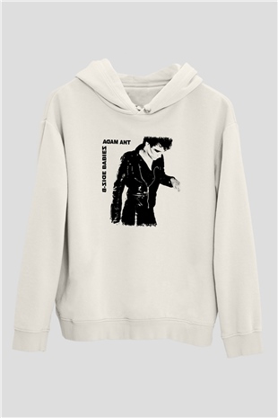 Adam Ant Baskılı Unisex Beyaz Hoodie
