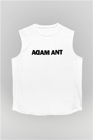 Adam Ant Baskılı Unisex Beyaz Kolsuz Tişört