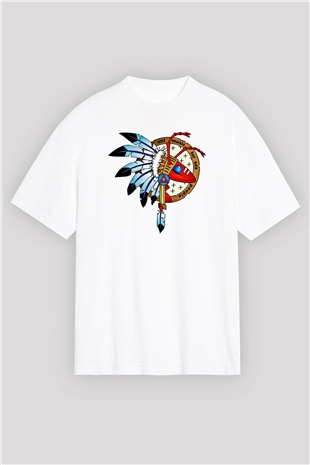 Adam Ant Baskılı Unisex Beyaz Oversize Tişört