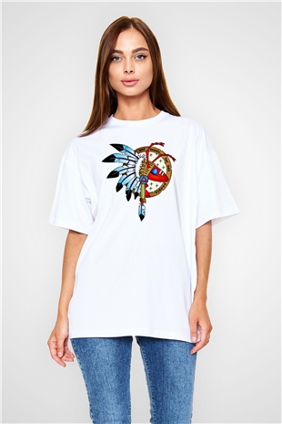 Adam Ant Baskılı Unisex Beyaz Oversize Tişört