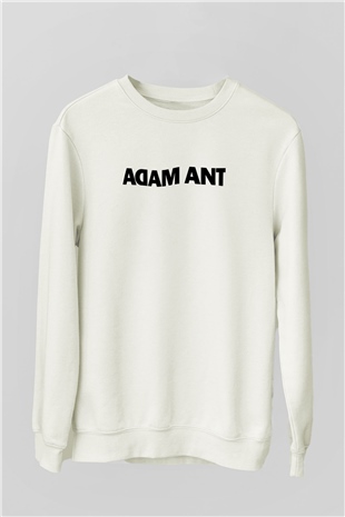 Adam Ant Baskılı Unisex Beyaz Sweatshirt