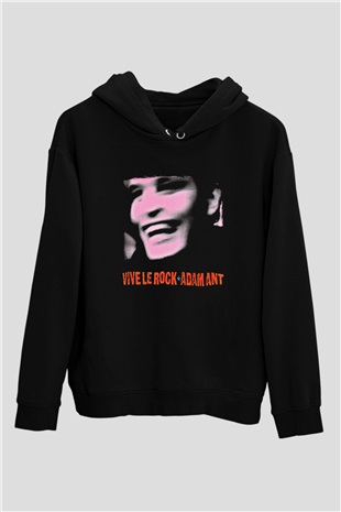 Adam Ant Baskılı Unisex Siyah Hoodie
