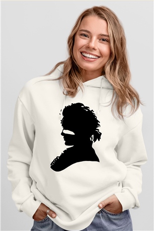 Adam Ant Beyaz Unisex Kapşonlu Sweatshirt