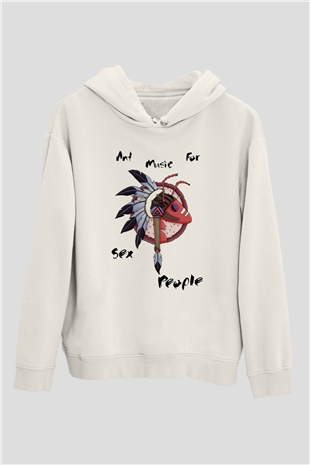 Adam Ant Beyaz Unisex Kapşonlu Sweatshirt