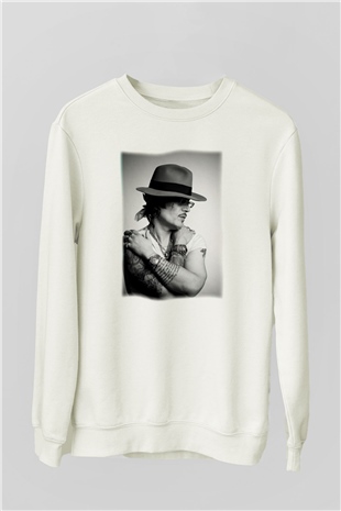 Adam Ant Beyaz Unisex Sweatshirt
