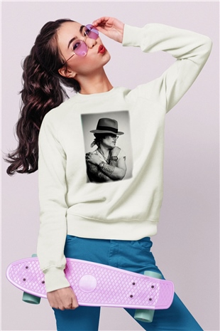 Adam Ant Beyaz Unisex Sweatshirt