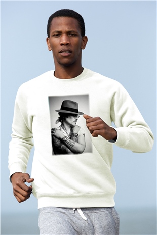 Adam Ant Beyaz Unisex Sweatshirt