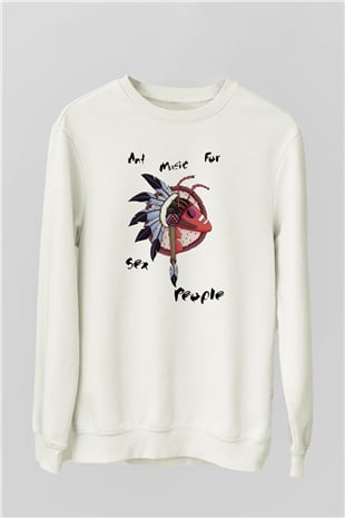 Adam Ant Beyaz Unisex Sweatshirt