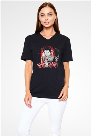 Adam Ant Siyah Unisex V Yaka Tişört T-Shirt