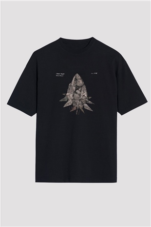 Adam Beyer Baskılı Unisex Oversize Siyah Tişört