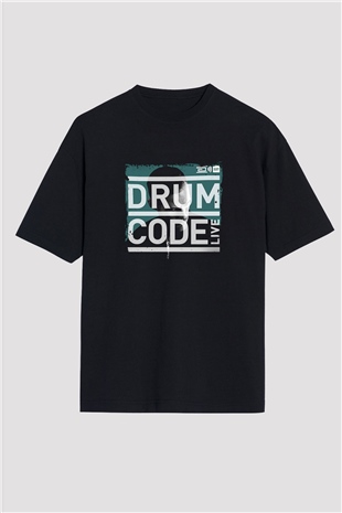 Adam Beyer Baskılı Unisex Oversize Siyah Tişört