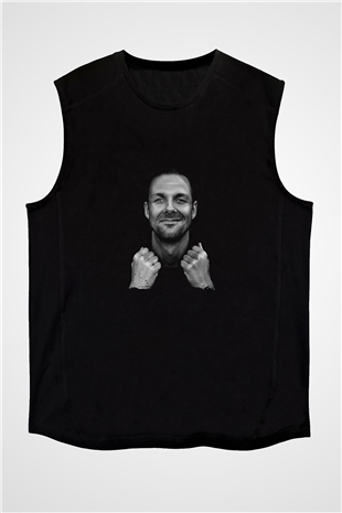 Adam Beyer Baskılı Unisex Siyah Kolsuz Tişört
