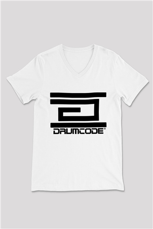 Adam Beyer Beyaz Unisex V Yaka Tişört