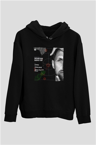 Adam Beyer Siyah Unisex Kapüşonlu Sweatshirt