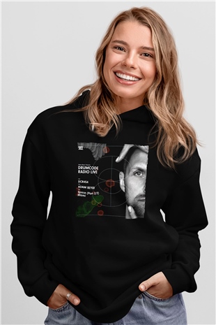 Adam Beyer Siyah Unisex Kapüşonlu Sweatshirt