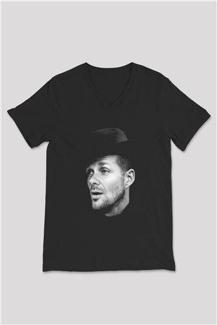 Adam Beyer Siyah Unisex V Yaka Tişört T-Shirt