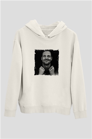 Adam BeyerBaskılı Beyaz Hoodie