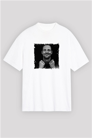 Adam BeyerBaskılı Beyaz Oversize Tişört