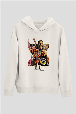Adam Cole Baskılı Beyaz Unisex Hoodie