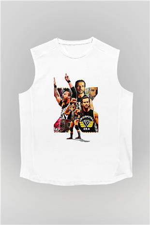 Adam Cole Baskılı Beyaz Unisex Kolsuz Tişört - Tshirt