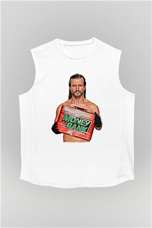 Adam Cole Baskılı Beyaz Unisex Kolsuz Tişört - Tshirt