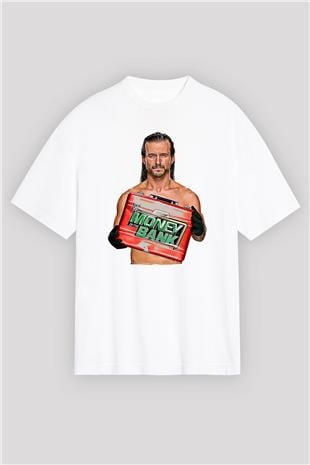 Adam Cole Baskılı Beyaz Unisex Oversize Tişört - Tshirt
