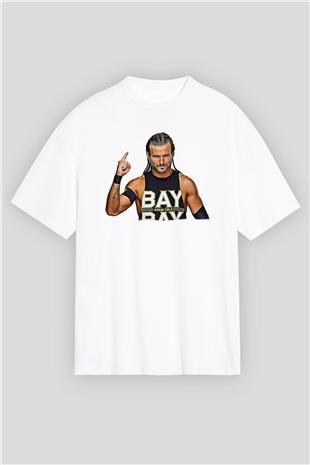 Adam Cole Baskılı Beyaz Unisex Oversize Tişört - Tshirt