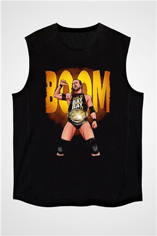 Adam Cole Baskılı Unisex Siyah Kolsuz Tişört - Tshirt
