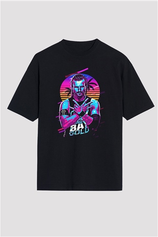 Adam Cole Baskılı Unisex Siyah Oversize Tişört - Tshirt
