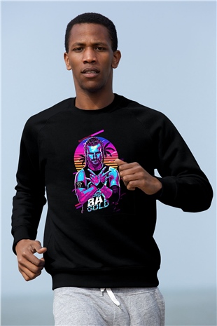 Adam Cole Baskılı Unisex Siyah Sweatshirt