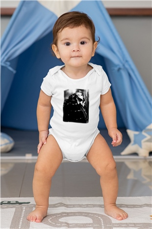 Adele Baskılı Beyaz Unisex Bebek Body - Zıbın