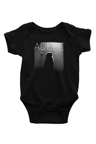 Adele Baskılı Siyah Bebek Body - Zıbın