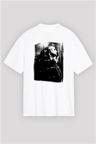 Adele Beyaz Unisex Oversize Tişört T-Shirt