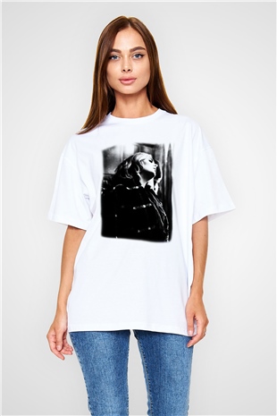 Adele Beyaz Unisex Oversize Tişört T-Shirt